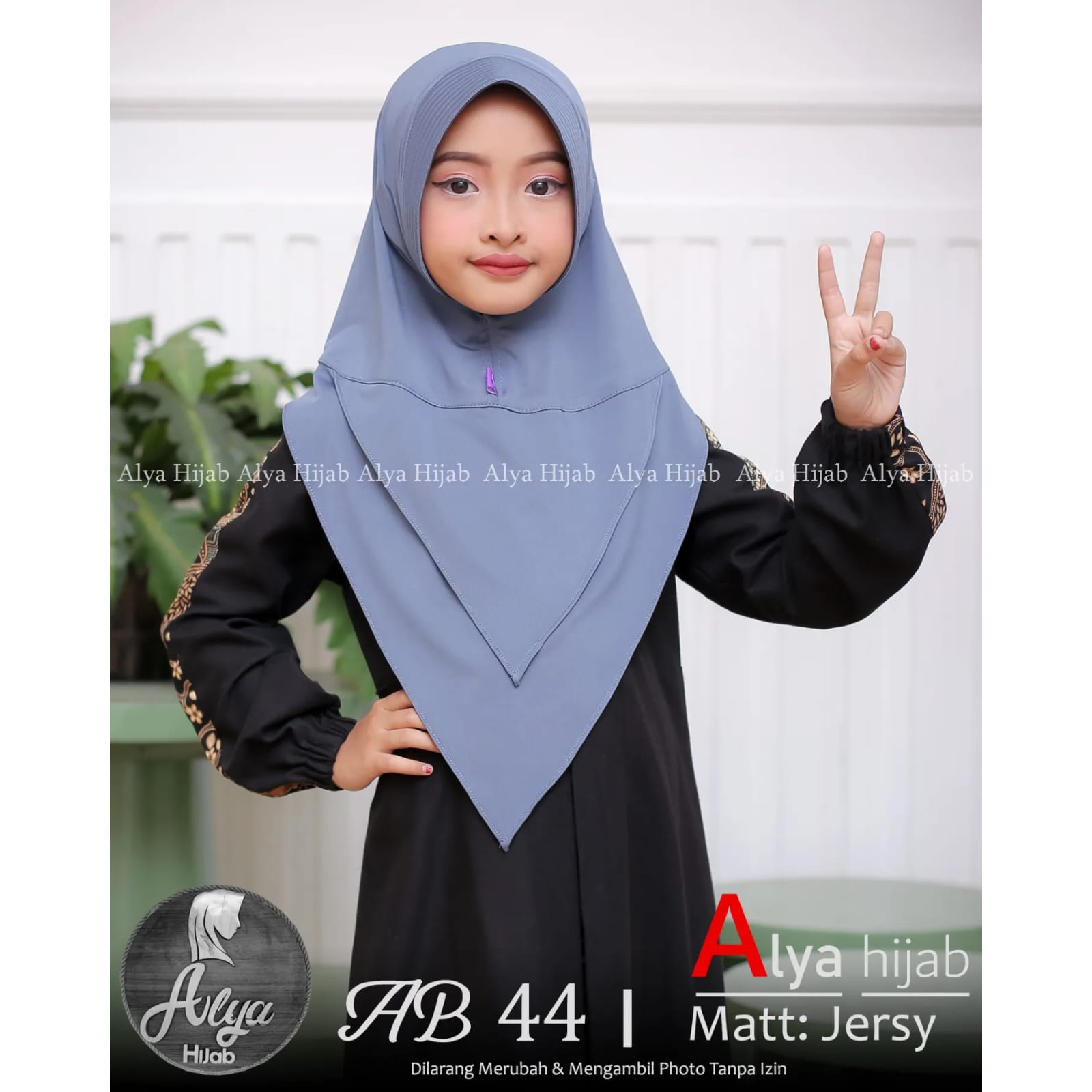 hijab instan BERGO PAD 44 By Alya Hijab Kerudung anak jersy