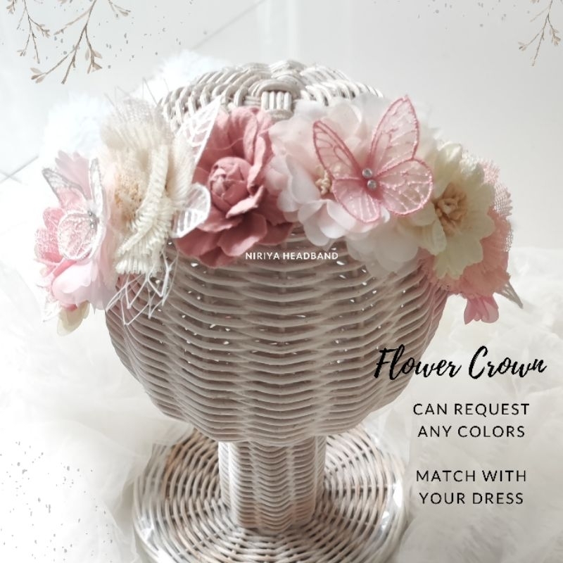 Flower Crown Mahkota Bunga Headband Bayi | Bandana Bando Anak Dewasa Ars