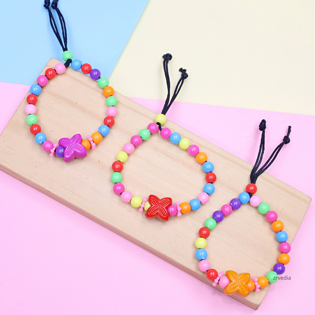 (ISI 1-3 PCS) Gelang Tangan Mutiara Mainan Lucu Mote TK Import untuk Anak Perempuan Aksesoris Mute