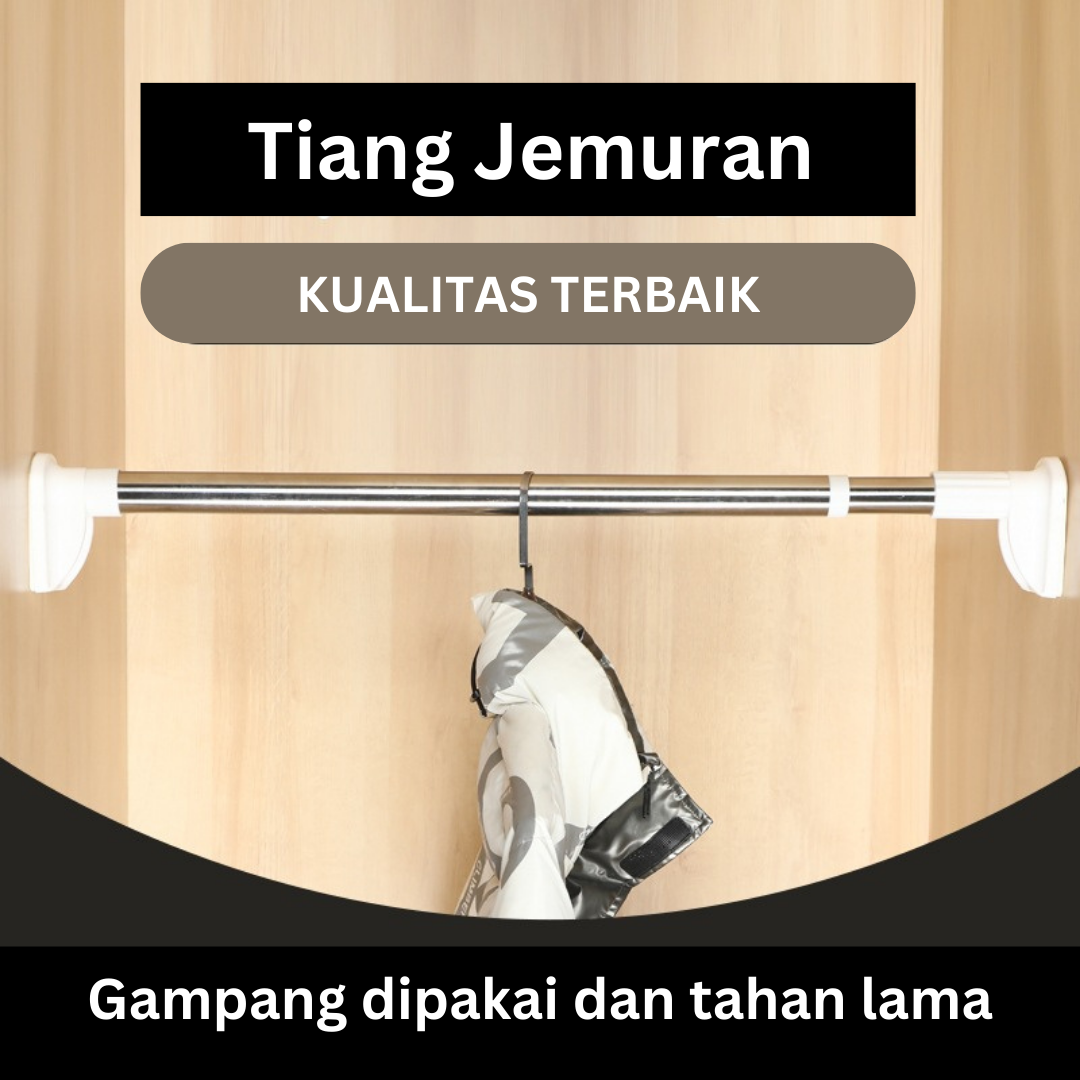 Tiang gantungan flexible tanpa paku/ tiang horden / tiang jemuran / tiang serbaguna kamar mandi toilet dapur jendela gordeng/ pipa gorden