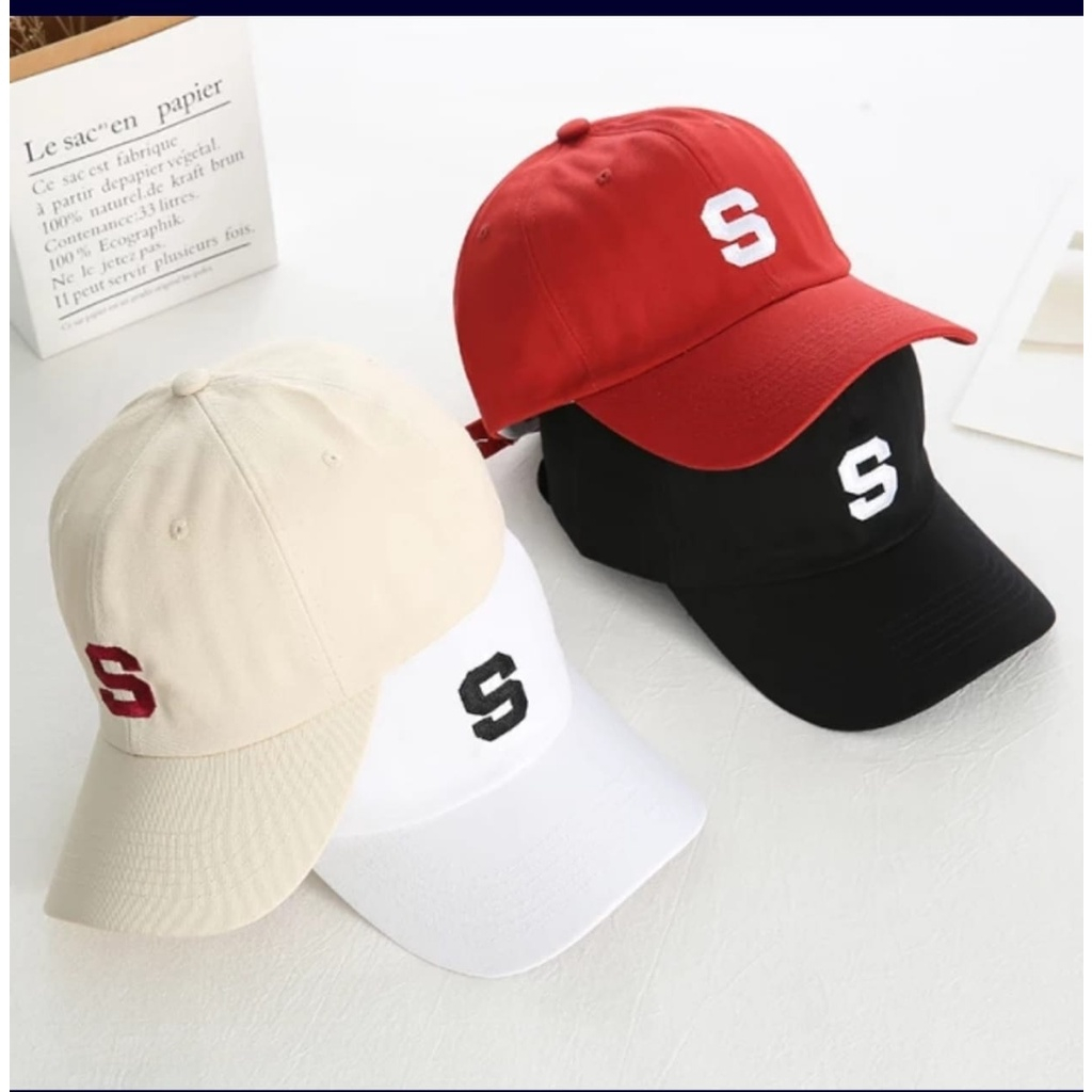 Topi Unisex Hat Soft Material Logo S Premium Quality Baseball Cap / Topi Distro Terbaru Pria Wanita Import Quality