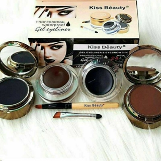 KISS BEAUTY GEL EYLINER AND EYEBROW PROFESSIONAL 2IN1