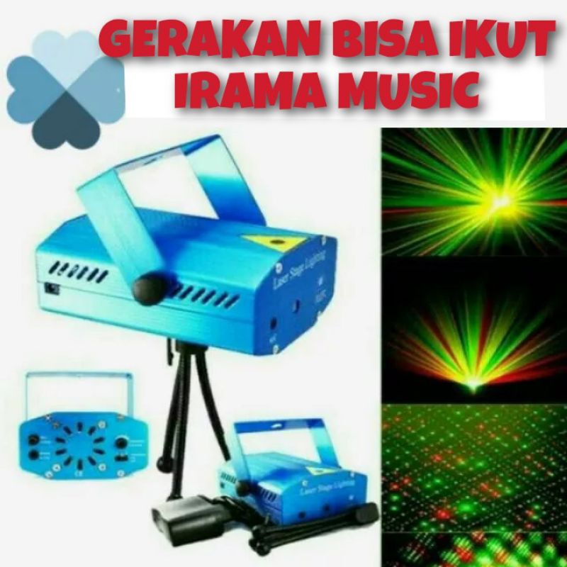 Mini Laser Stage Lighting Music / Lampu Disco Party Laser  09-A