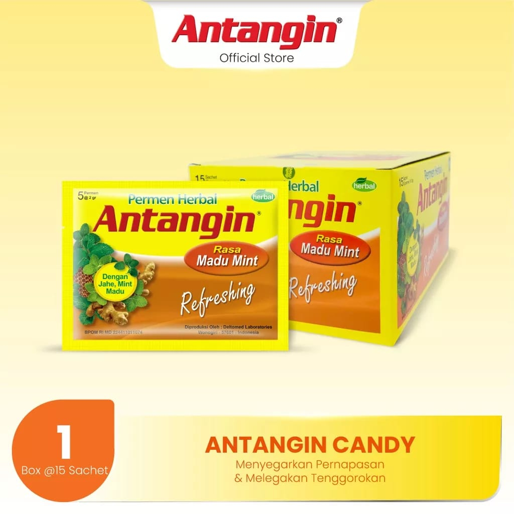 

Permen Antangin untuk melegakan tenggorokan 1 Saschet Isi 5 Butir Candy Antangin