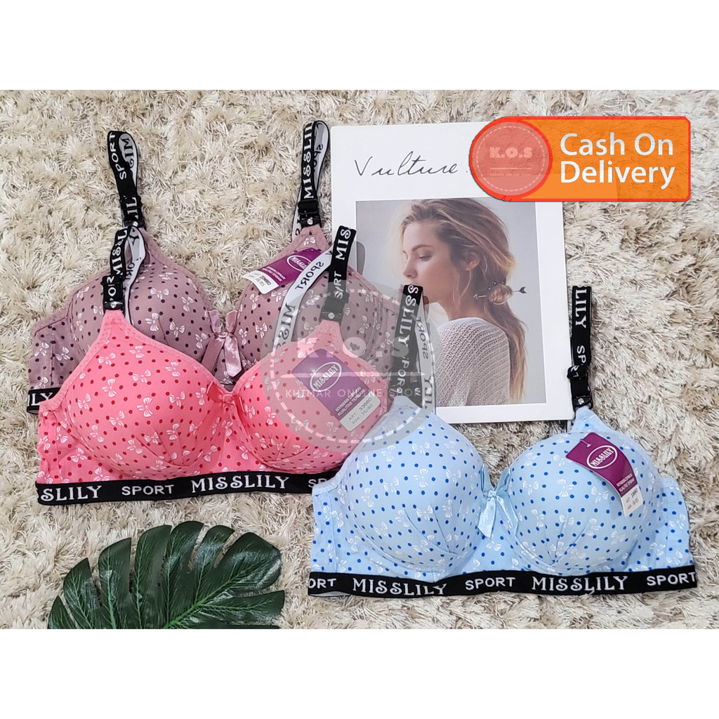 Bra Bh Kaos Bercorak Tanpa Kawat Size 36 - 42