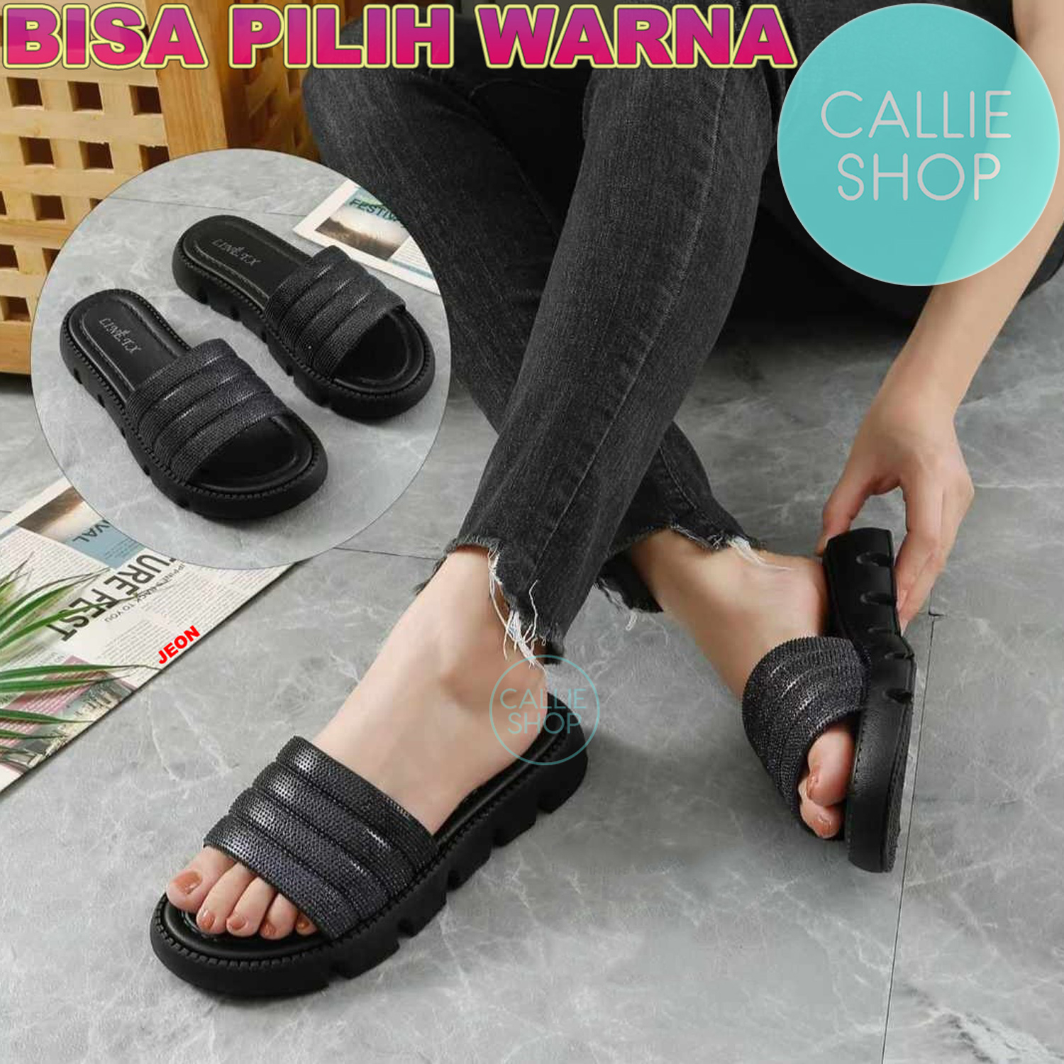 Sandal Platform Wanita Glitter Elegan Jelly 868-B2 SMBANGLTR