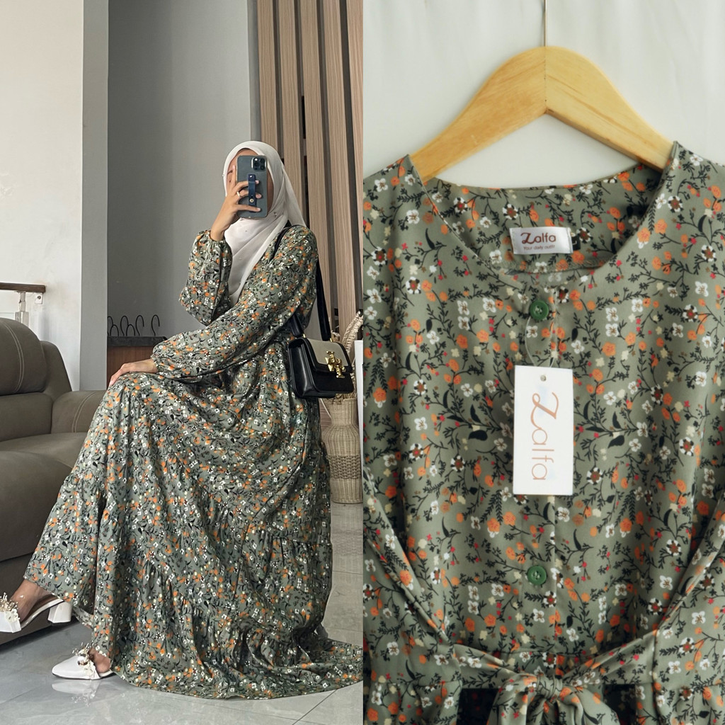 LEONI dress by ZALFA OUTFIT / dress bunga