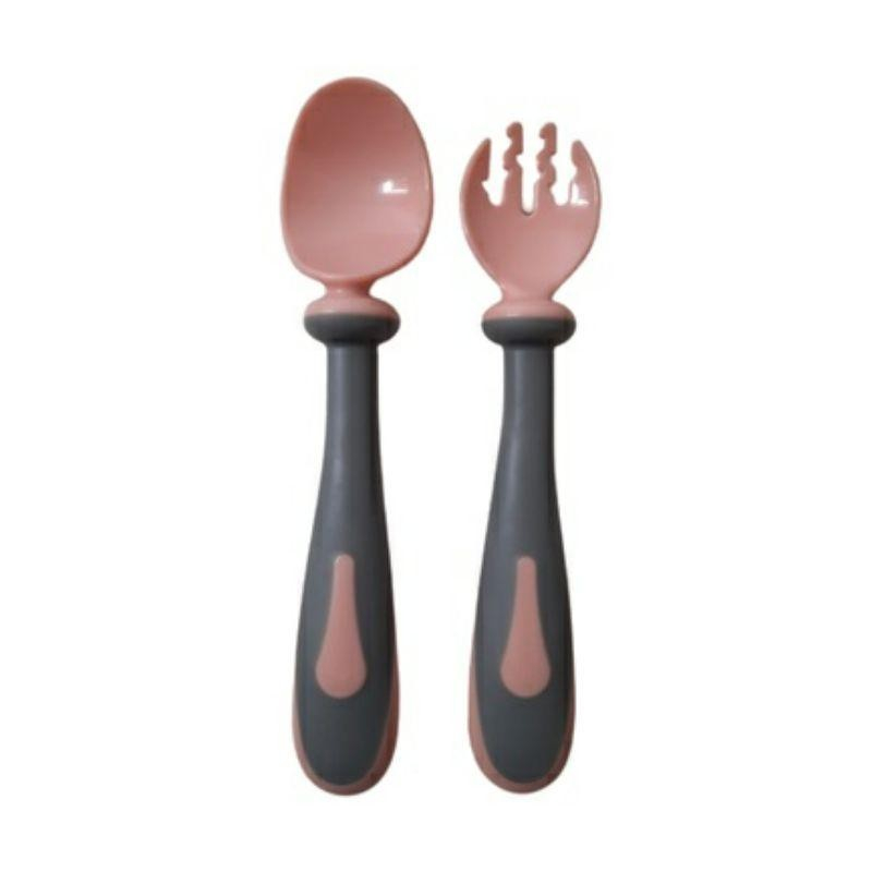 George Baby Bendable Silicone Spoon Fork (Case) / Sendok Set