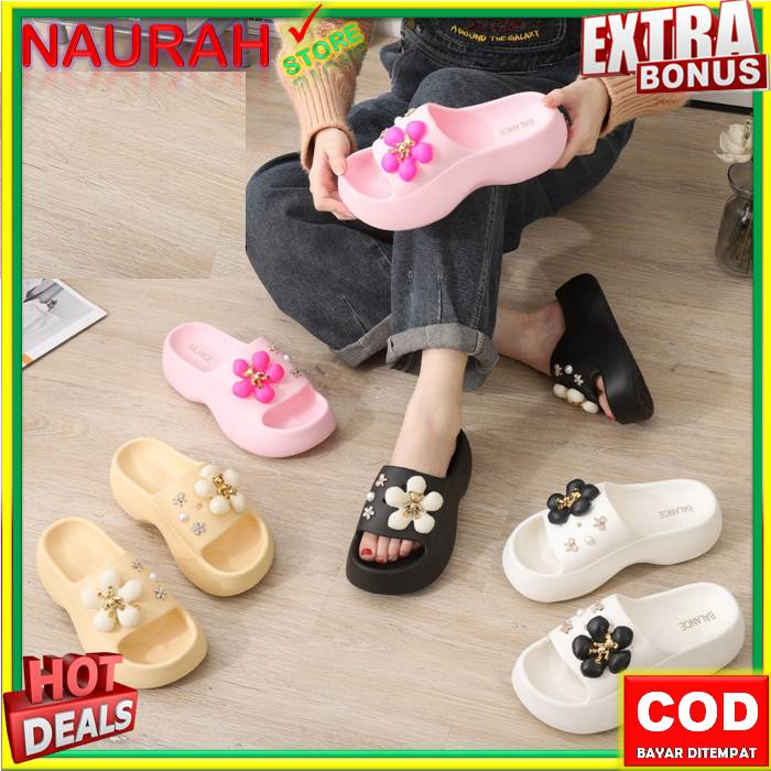 Sandal Slop Wedges Wanita Balance 7002 A9 Sendal Fuji Wedges 100% Original Import EVA Rubber Jelly Nyaman Empuk Anti Slip