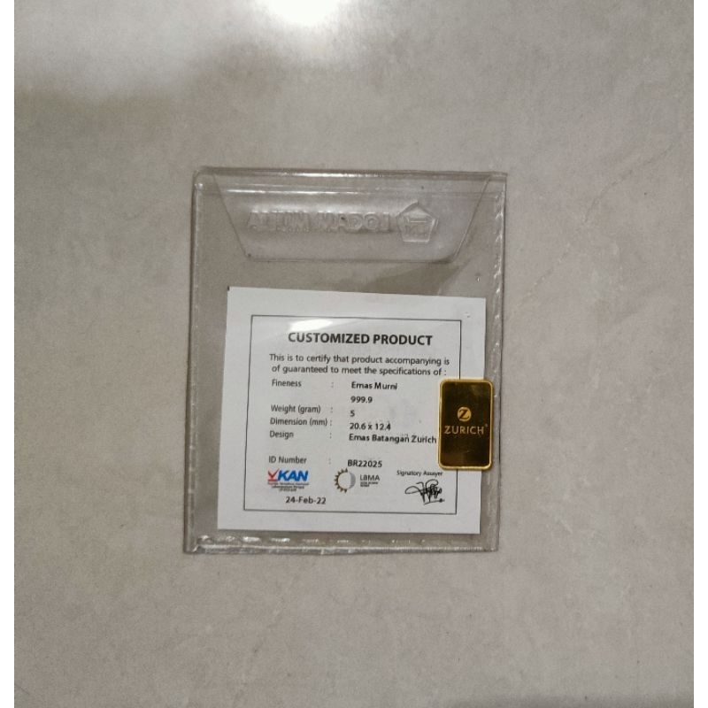 Logam Mulia Antam Retro 5 Gram Series Zurich Kadar 999.9