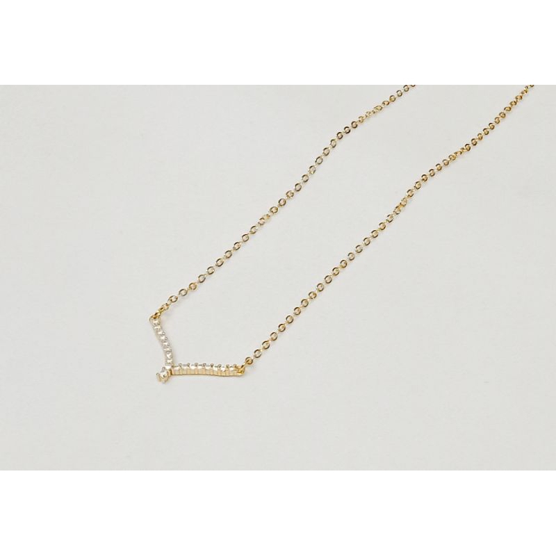 NAL11. Kalung xuping Y dewasa lapis emas dgn mata zircon 45cm