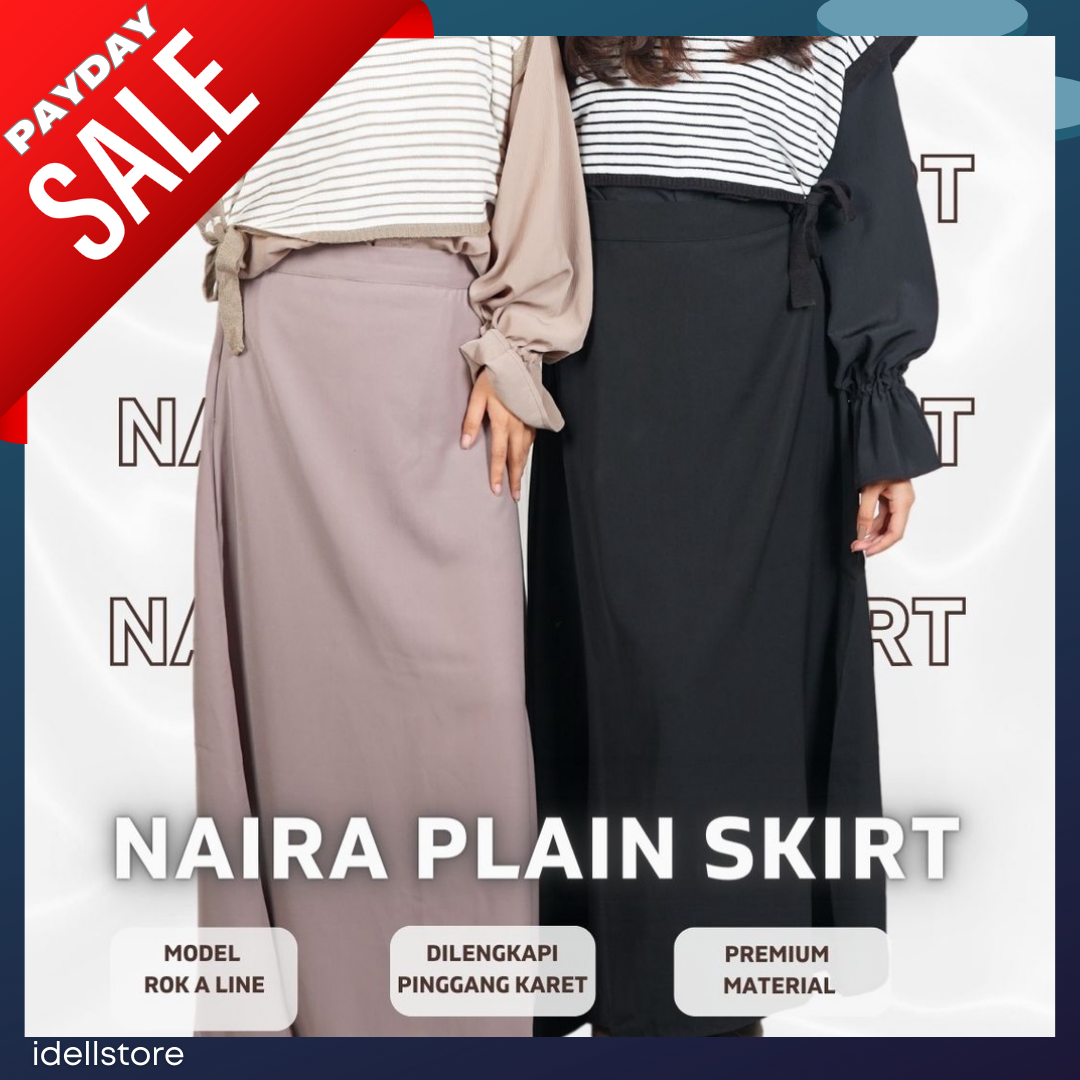 Idellstore - Naira Plain Skirt Model A Rok Polos Tebal Ringan Affordable Premium Quality Rok Span Rok Kekinian Terbaru