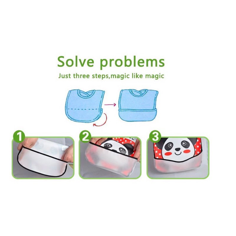 MJ88 Celemek Bayi / Bibs / Slabber / Tatak Iler /Slaber Eva Waterproof  Anti Air /Celemek Bayi Plastik /Apron /Alas Makan / Slabber Bayi Waterproof Motif Kartun Lucu Super Murah