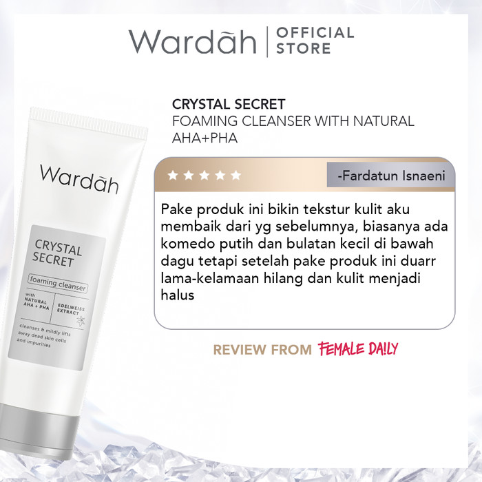 Wardah Crystal Secret Foaming Cleanser with Natural AHA+PHA 100ml | Sabun Cuci Muka