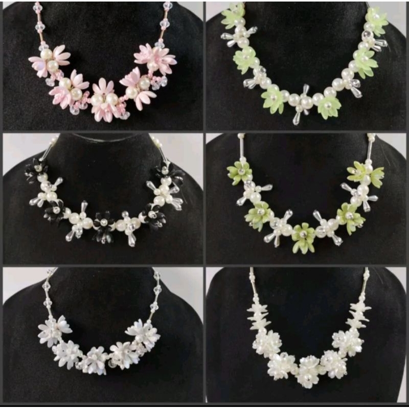 Kalung Hijab Mutiara Kristal Kalung Choker Daily Hijab