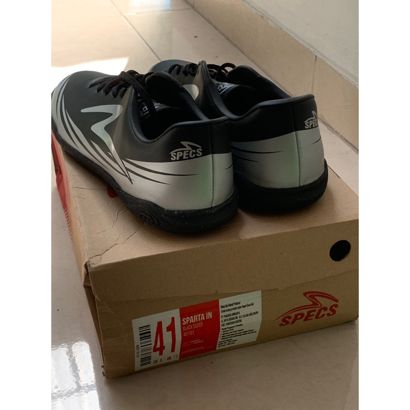 Sepatu Futsal Specs Sparta In Black Silver