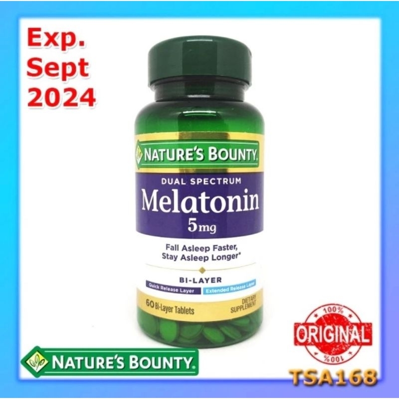 Nature Bounty Melatonin 1 3 5 mg 180 240 60 Tab Sleep Aid Tidur Lelap