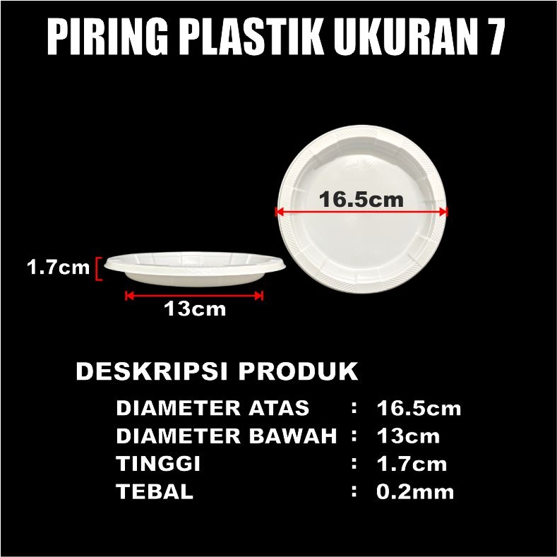 Piring Plastik Uk 7 Sedang M Per Dus Pesta Kue Makan Murah P7 Warna Putih Sekali Pakai