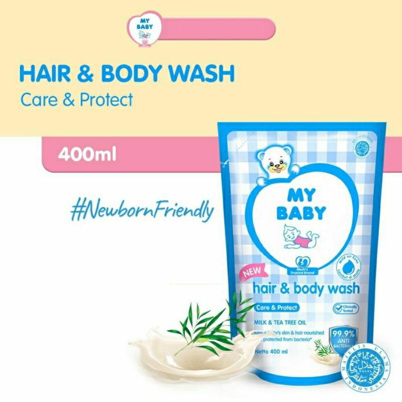 My Baby Bath 2in1 Hair and Body Wash 400ml Aloe Vera Shampo Sabun Bayi ( REFIL/PUMP)