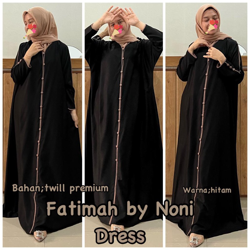 Daster Arab NONI DRESS FATIMAH Kaftan Rayon Twill Premium Big Size