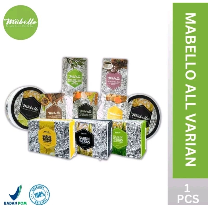 Mabello all series/sabun mabello/lulur mabello/masker mabello
