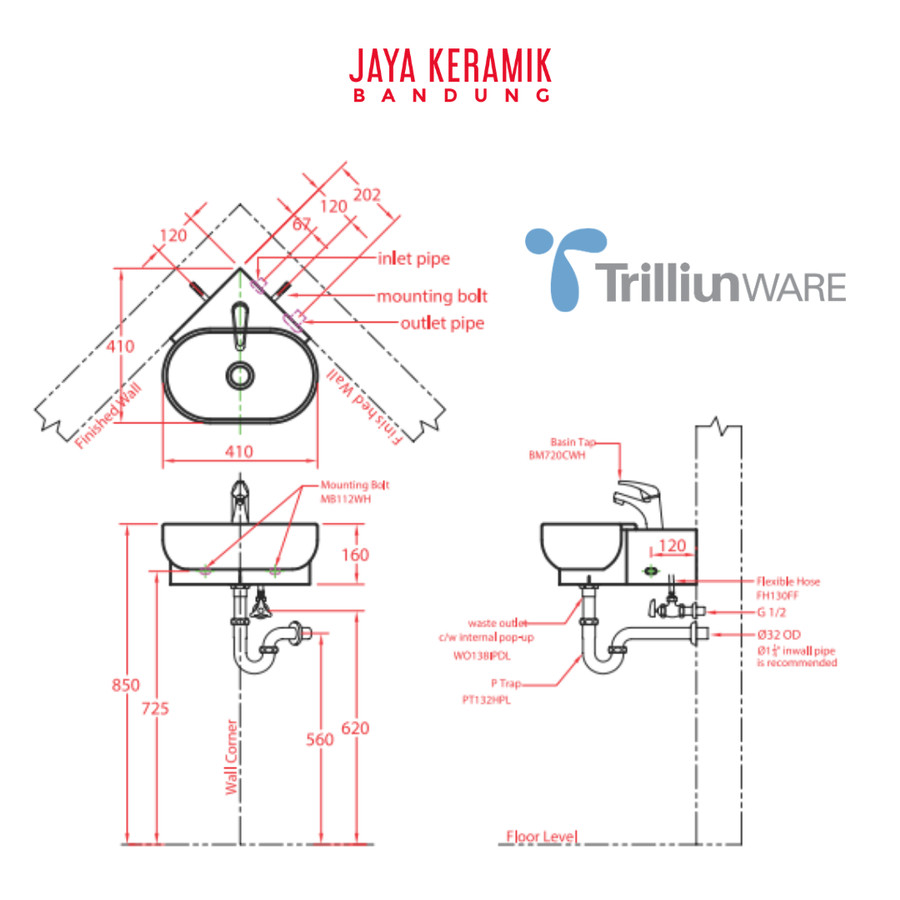 TRILLIUNWARE PERIDOT WASTAFEL SUDUT