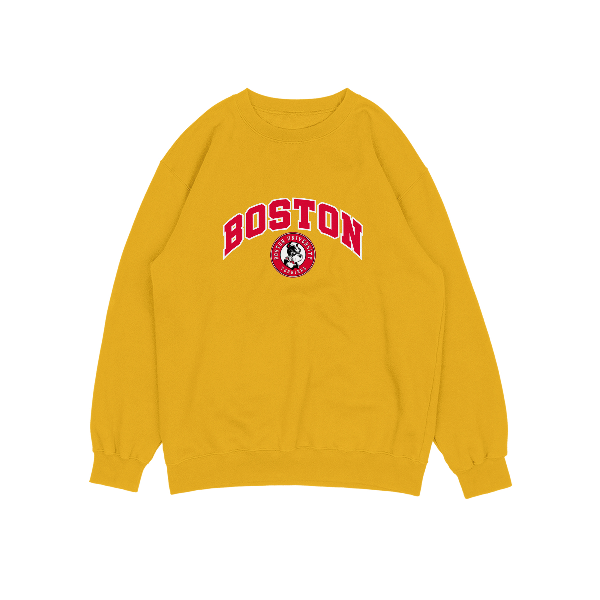 BOSTON LOGO SWEATER SWITER CREWNECK OVERSIZE PRIA WANITA Size M-XXL