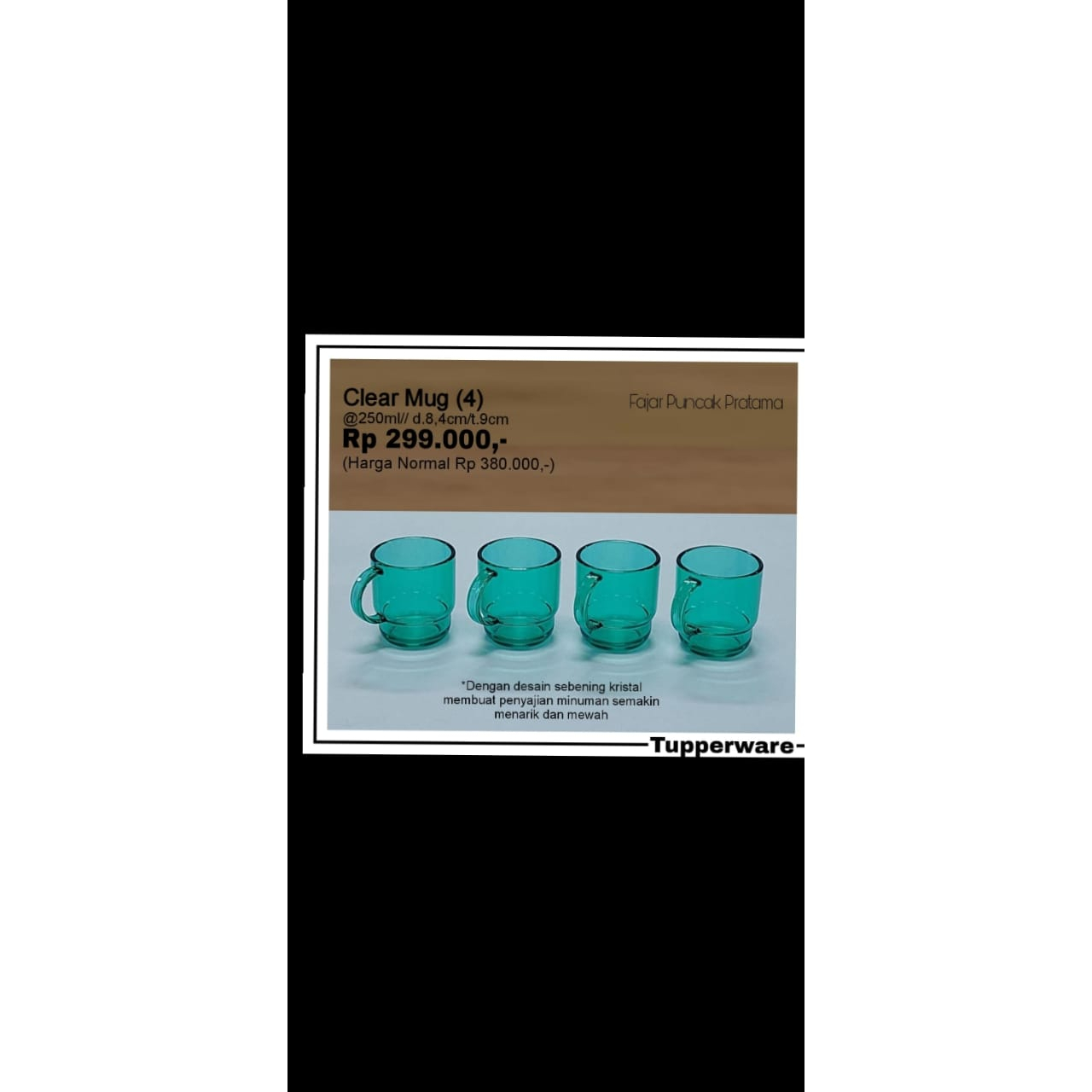 Clear Mug (4) Tupperware Gelas