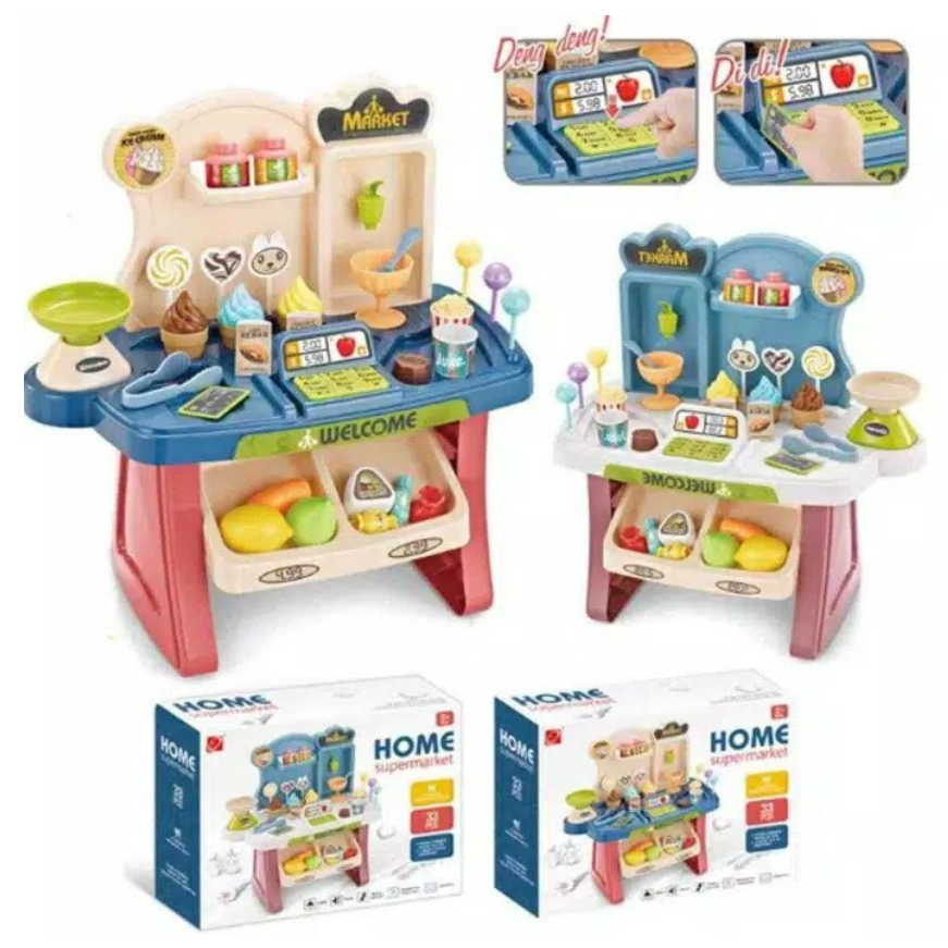 Home Supermarket Playset Mainan Kasir Kasiran Anak / Mainan Jualan Belanjaan Anak CBKS BS