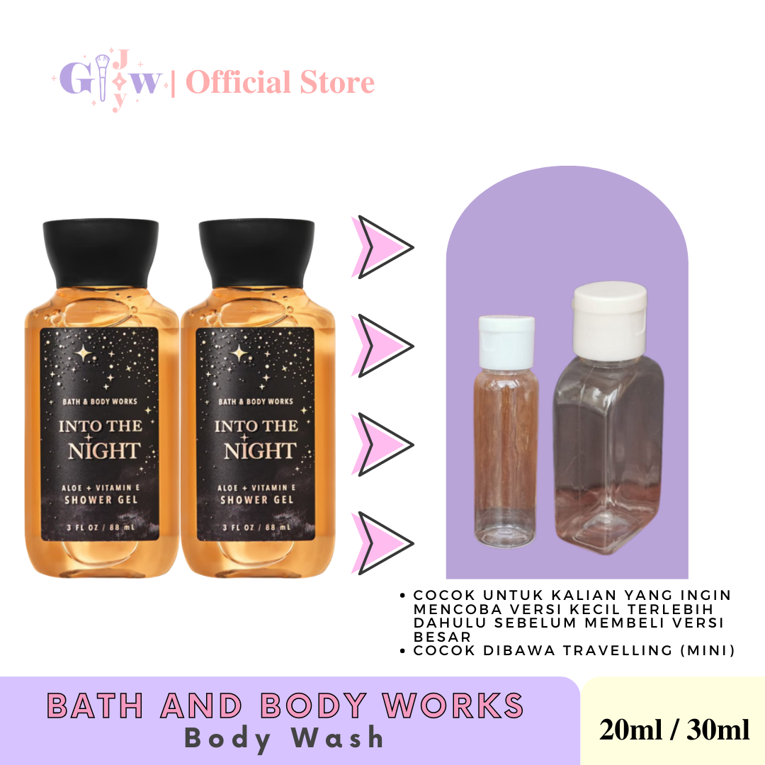 [SHARE IN JAR] BATH AND BODY WORKS - INTO THE NIGHT shower gel body wash | aloe vitamin e sabun badan mandi perawatan tubuh kecantikan bbw wanita perempuan into the night butterfly pure wonder gel lotion cream scrub mencerahkan keperluan