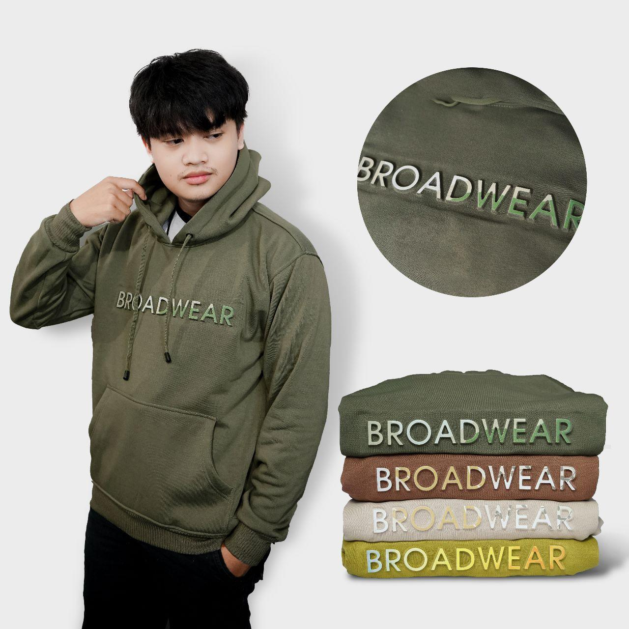 JAKET SWEATER HOODIE  BROADWEAR JAKET PULLOVER  EMBOSSED PRIA WANITA PREMIUM