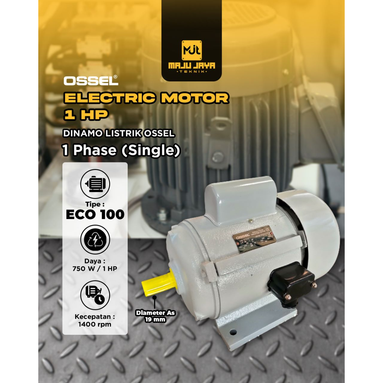 OSSEL Dinamo Listrik Elektrik Motor Electro Motor 1 HP 1HP 1 Phase