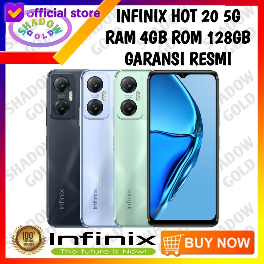 INFINIX HOT 20 5G NFC 4/128 RAM 4GB ROM 128GB GARANSI RESMI