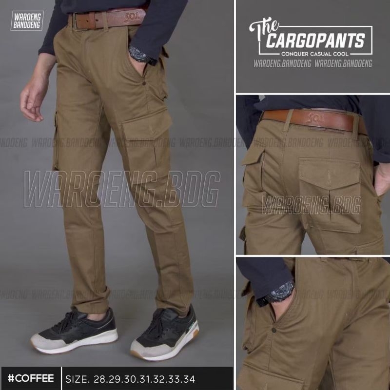 Celana Kargo Pria Panjang The CargoPants Original Malmo Size 28-34