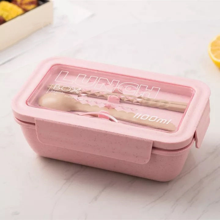 Beautiful Wheat Lunch Box Bento Kotak Bekal Makan Anak Jerami Gandum 1100ml