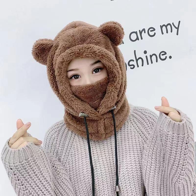 SY-02 syal winter bear beruang shawl scarf musim dingin tebal penghangat leher