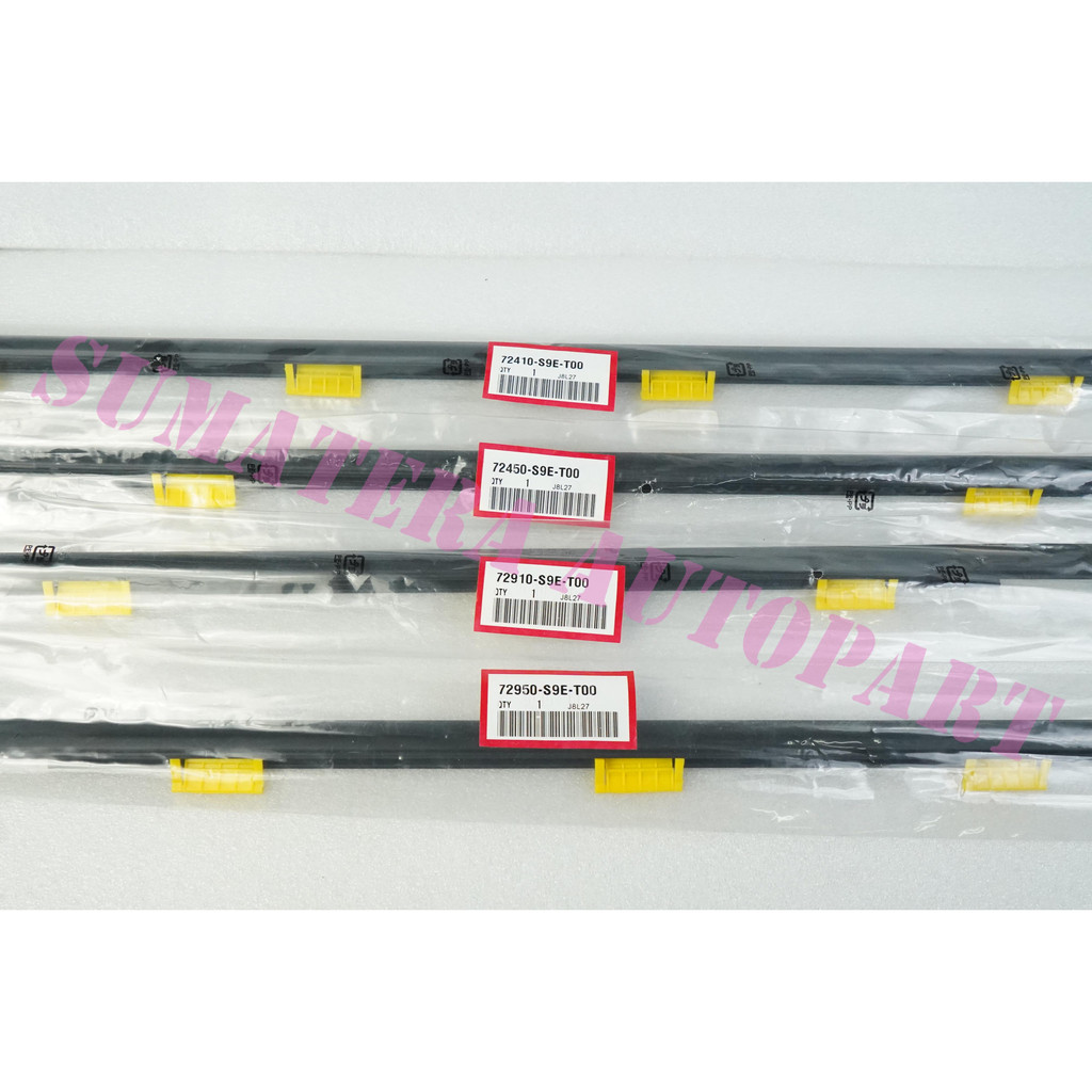 Pelipit Karet Kaca Mobil Pelipit Weather Strip Bawah Kaca Pintu Luar 1Set 4 Pintu Depan Belakang Kan