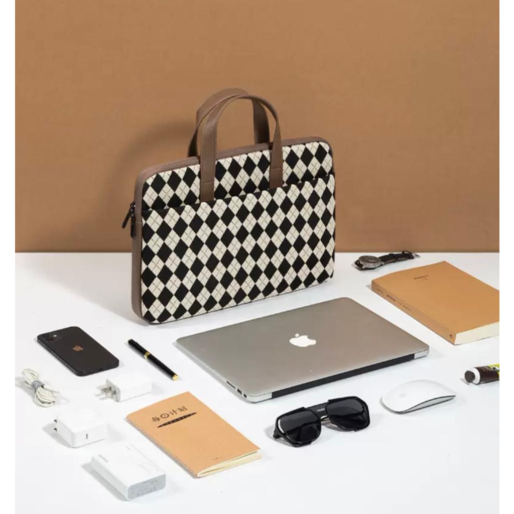 Tas Laptop Jinjing Handstrap BRINCH Diamond with small pouch