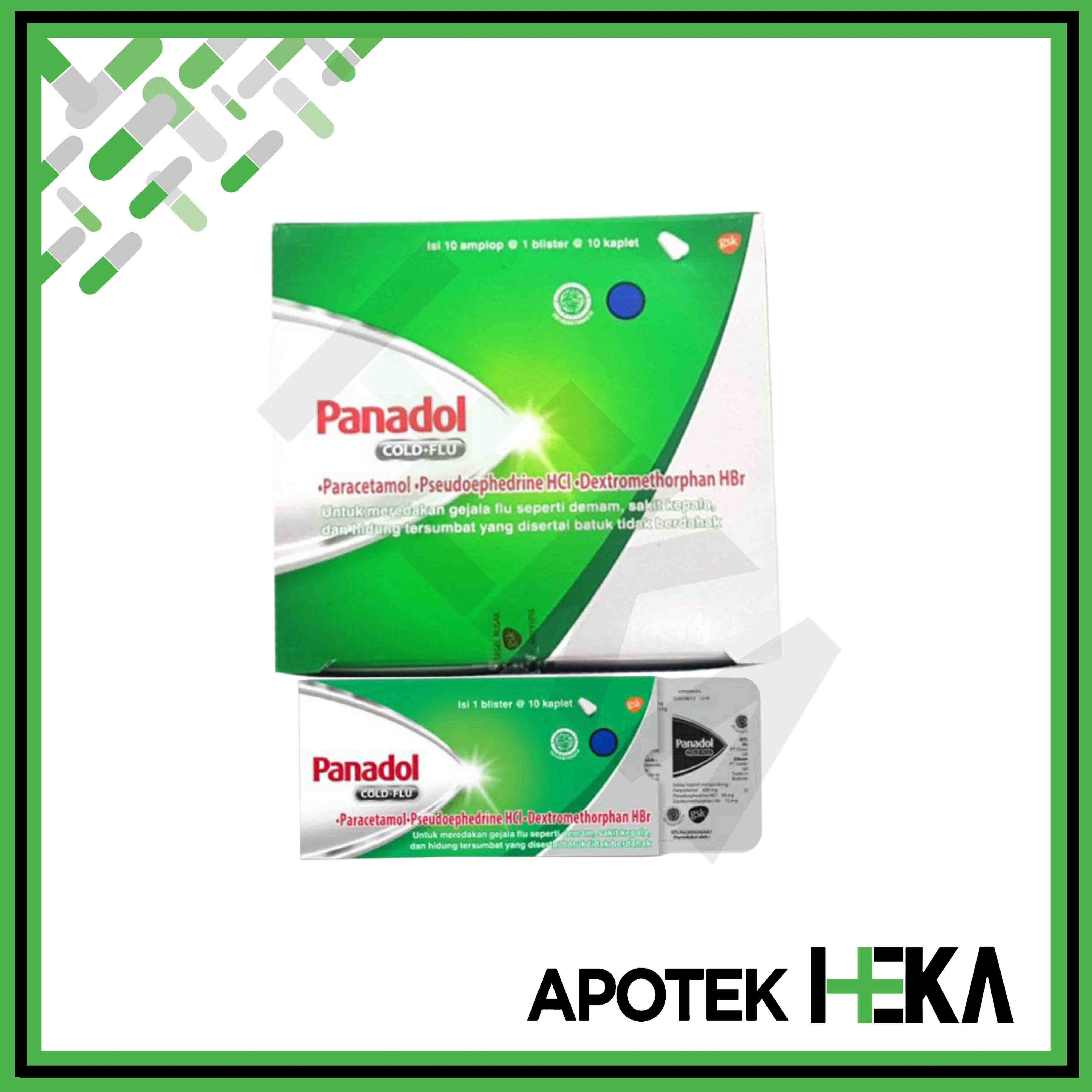 Panadol Cold &amp; Flu Hijau Box isi 10x10 Tablet - Flu dan Batuk (SEMARANG)