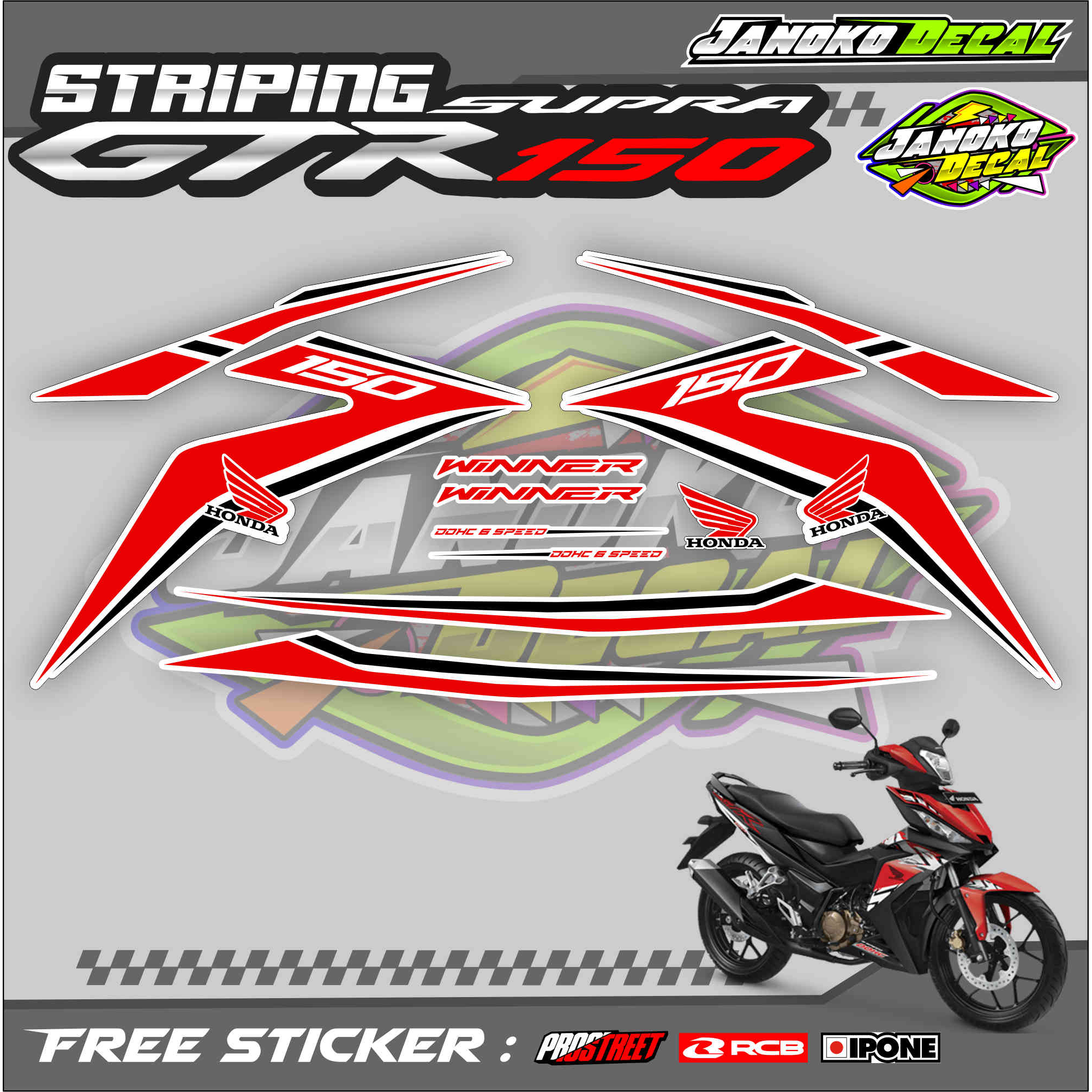 STRIPING VARIASI HONDA SUPRA GTR 150 / STICKERLIST VARIASI MOTOR SUPRA GTR 150