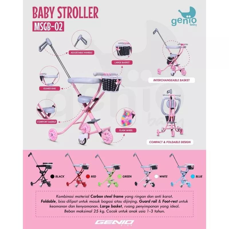 Kursi dorong stroller balita slidewings Genio msgb 02 Lw002 LW 629-1 LW 011