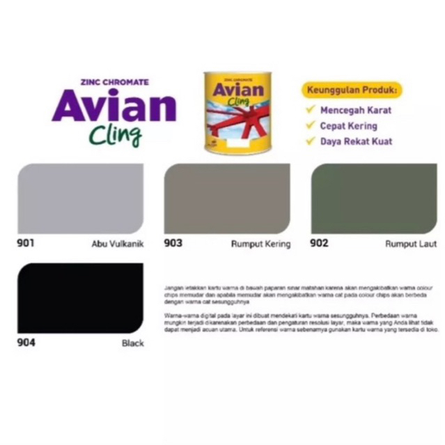 Cat Dasar Besi Avian Cling Zinc Chromate 1kg Cat Anti Karat