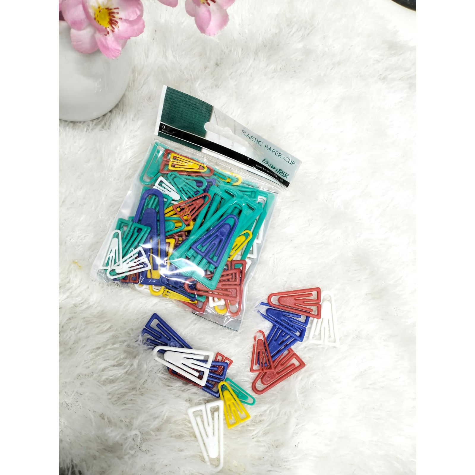 

Bantex plastic colour paper clip, isi per pak 80 pcs klip