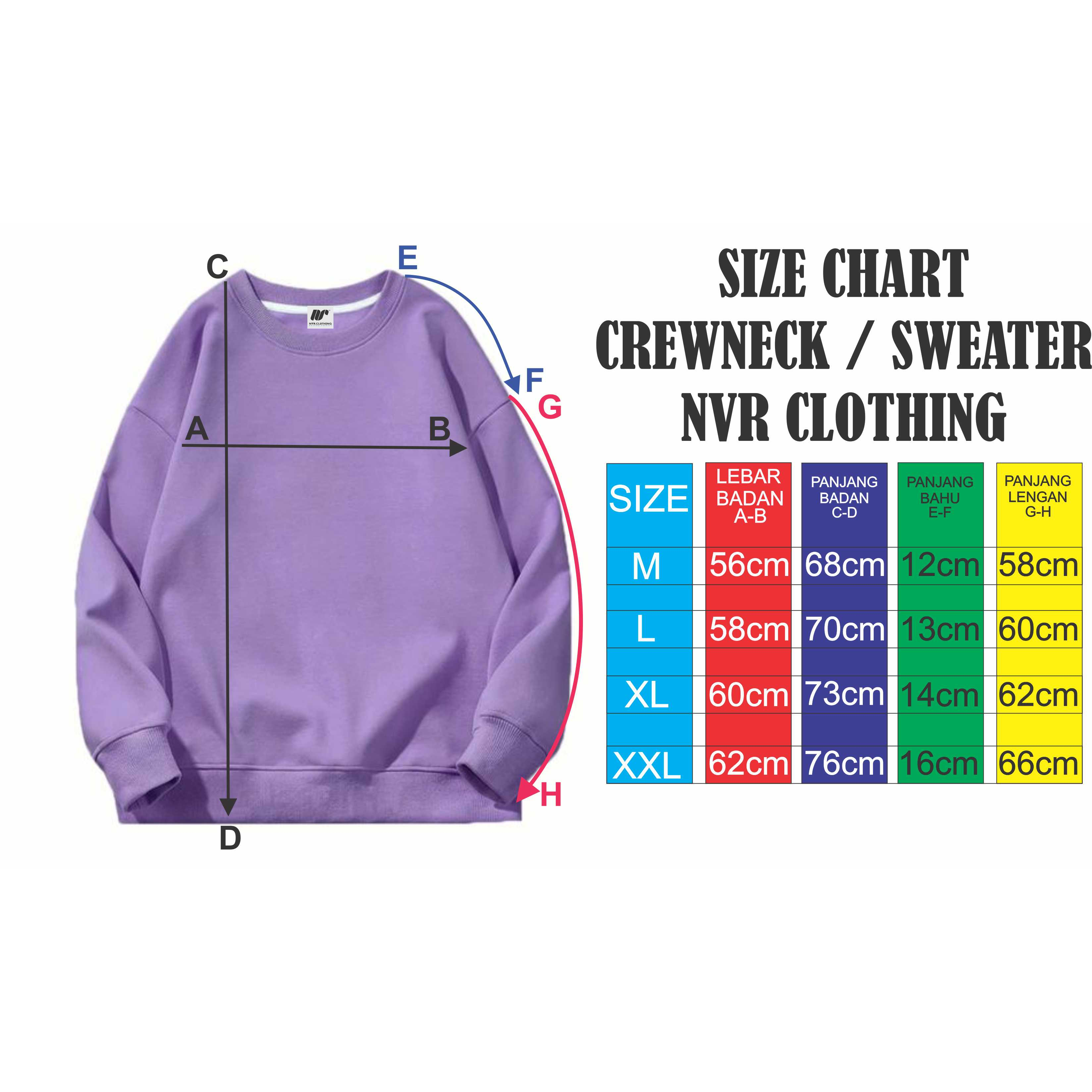 Sweater Crewneck polos Bahan Fleece Tebal pria wanita size M L XL XXL