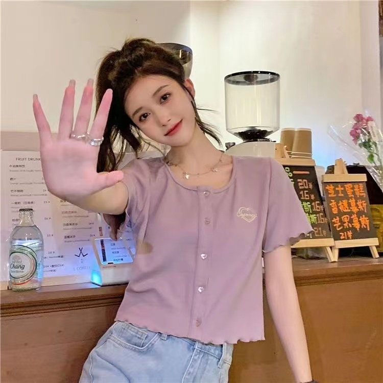 Melina Top Knit Import - Baju Wanita Rajut Import Kancing - TM (19106)