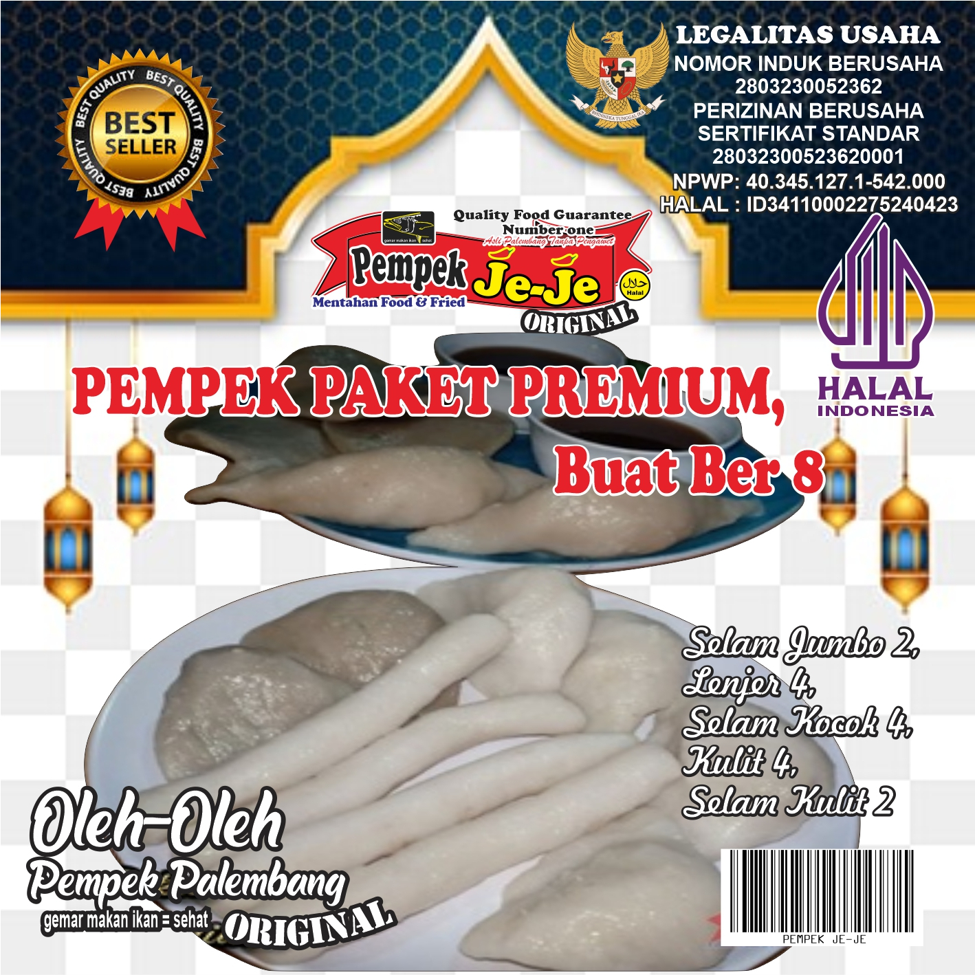 

PEMPEK PAKET PREMIUM, Buat Ber 8 (Siyap Kirim Seluruh Indonesia)