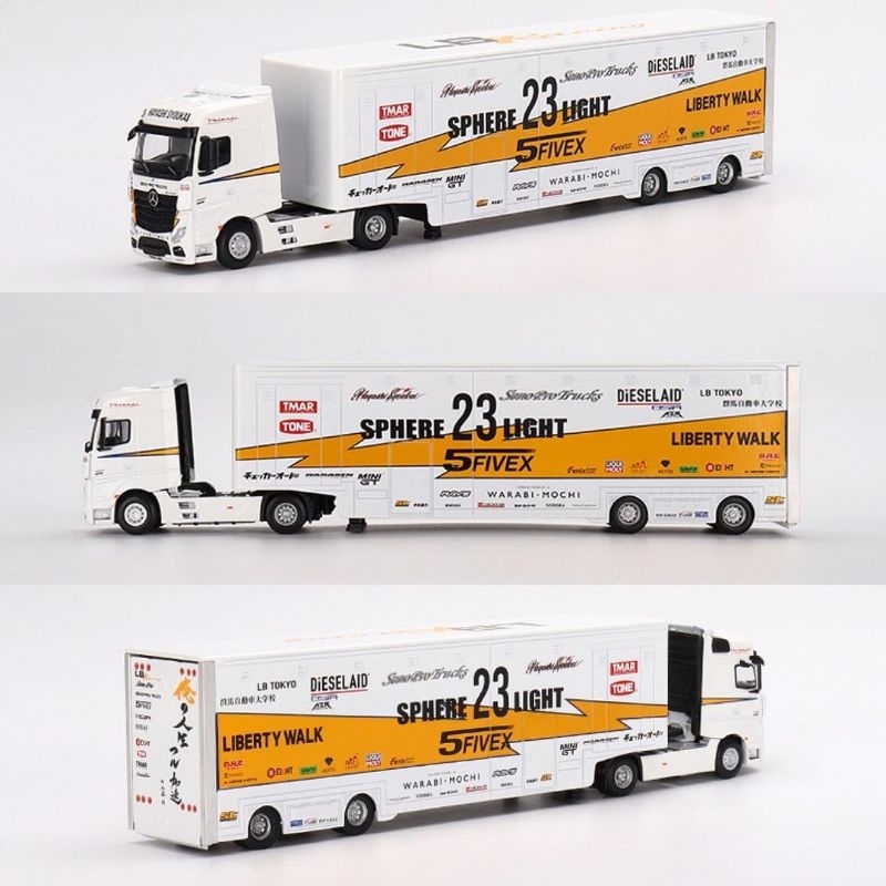 MINI GT 464 LB RACING TRANSPORTER TRUCK MERCEDES BENZ ACTROS