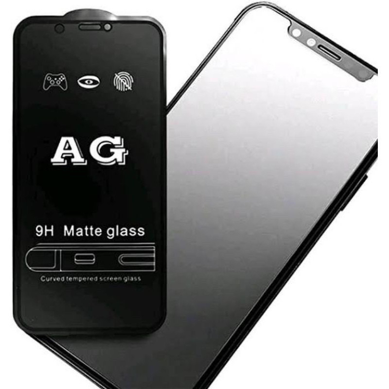 tempered glass black matte/anti minyak xiaomi redmi A2 A1 9C 10C 12C 11A 10A 9A 9C 9T 8A note 10 pro note 9 pro note 11 pro note 12 pro anti gores kaca fullayar