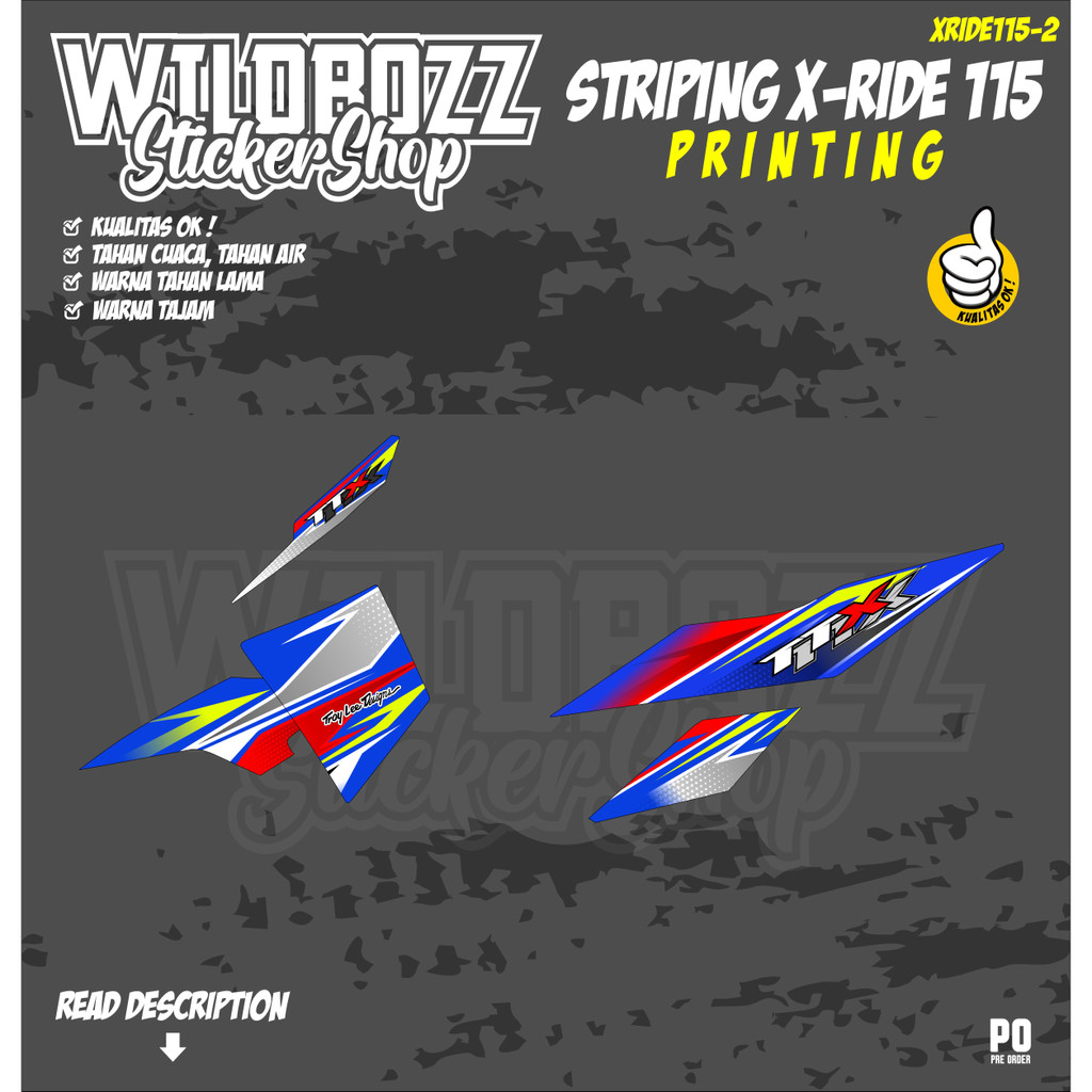 Striping printing xride 115 keren (xride115-2) wildbozz sticker