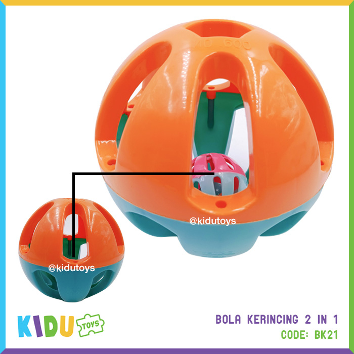 Mainan Anak Bola Kerincing 2 in 1 Kidu Toys